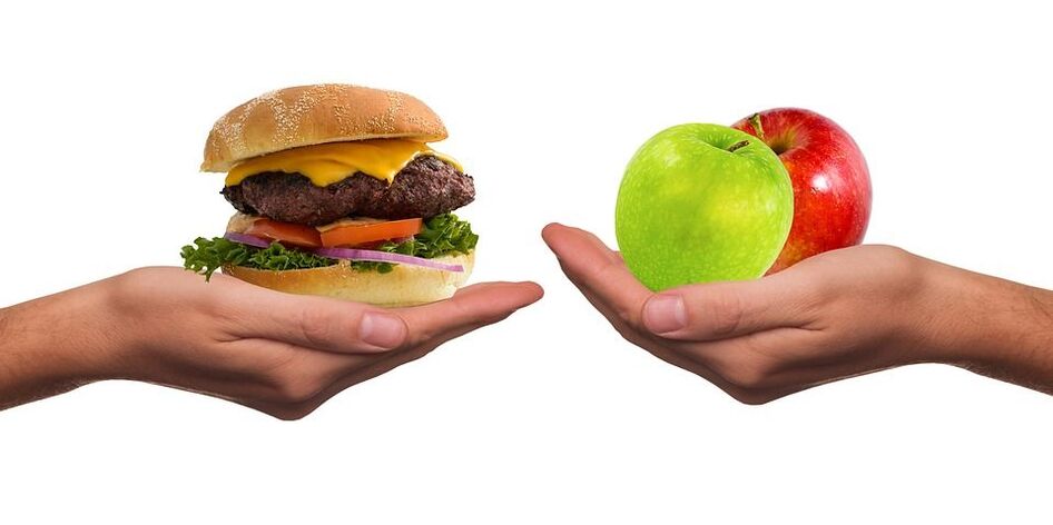 בחירה בין אוכל בריא ולא בריא